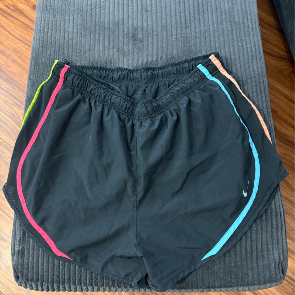 Nike Tempo Dri-Fit Black Shorts with Multicolor Accents